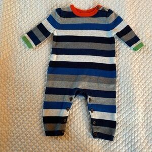 Baby Gap Crazy Stripe Sweater One Piece Blue Gray Size 3-6 Months Buttons Snap
